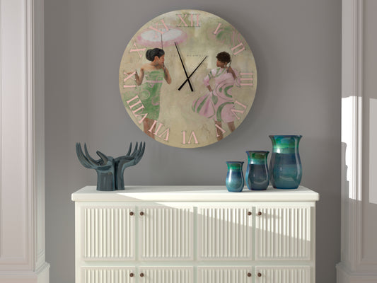 Brella Girls "Pink & Green" Wall Clock