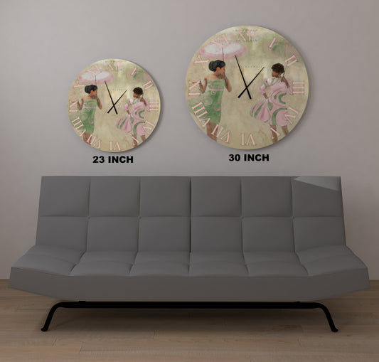Brella Girls "Pink & Green" Wall Clock