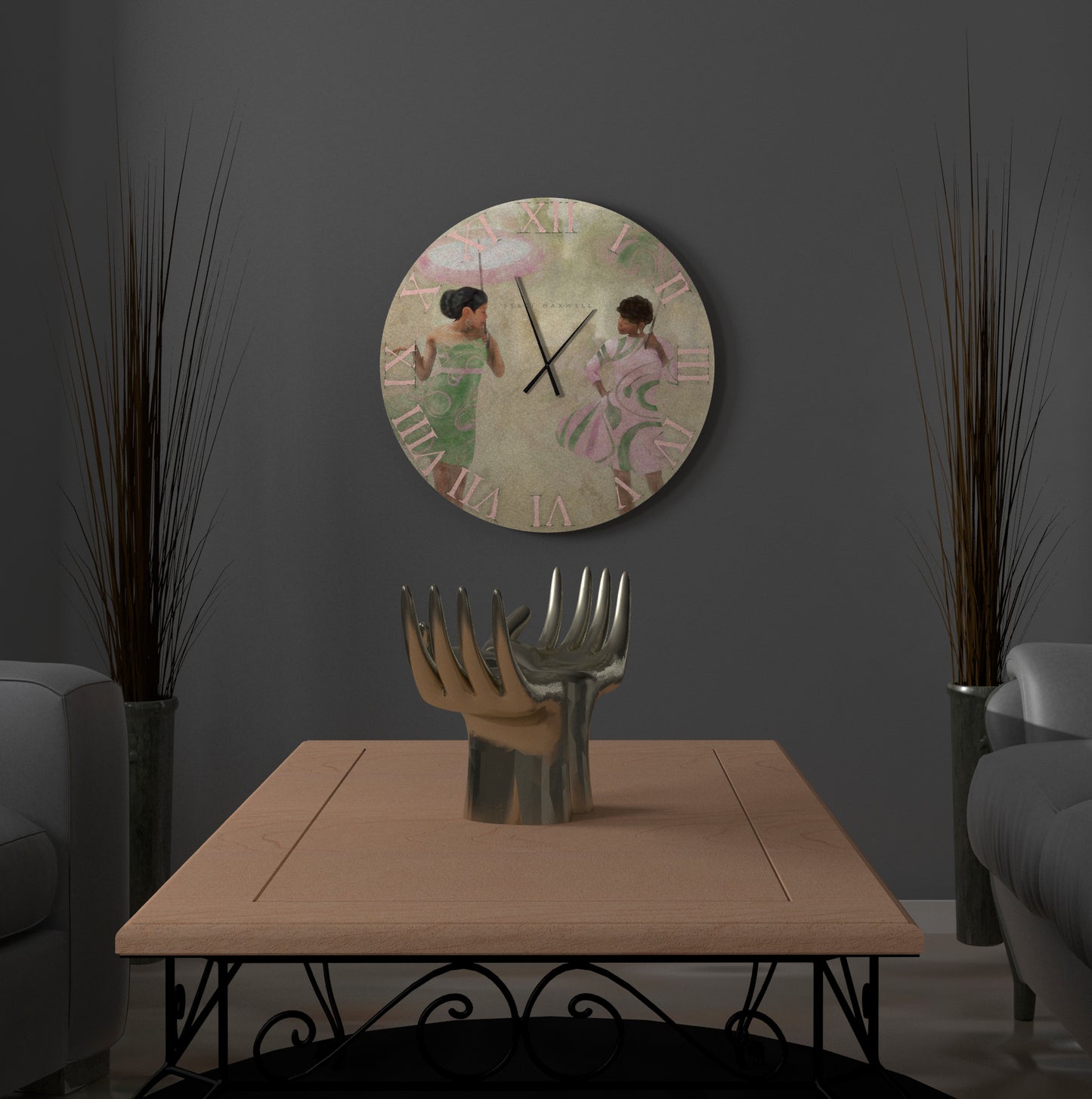 Brella Girls "Pink & Green" Wall Clock